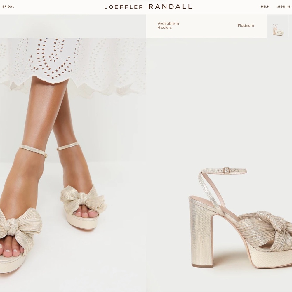 Loeffler Randall Platinum Metallic Knotted Platform Sandals